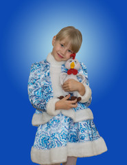 beautiful little girl in suit Snow Maiden.