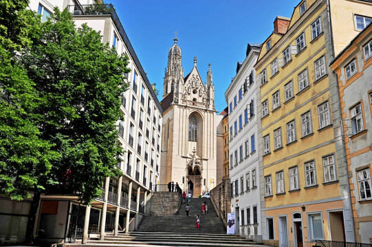 View of the street in historical centre of Vienna