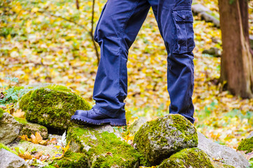 the young man taking a photo