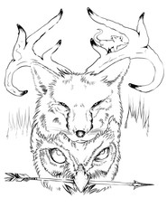 Fox Deer Owl nature totem