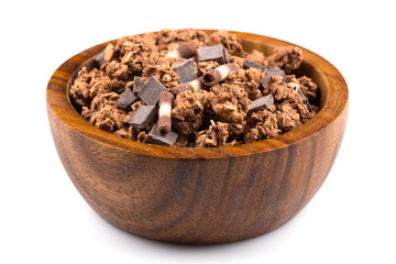 muesli with pieces of chocolate