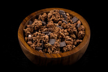 muesli with pieces of chocolate