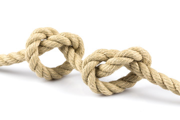 Two heart shape knot of rope