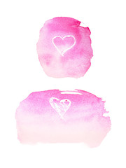 Watercolor aquarelle hand drawn color shape art paint splatter stain