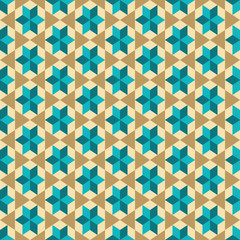 Seamless pattern with blue triangles.