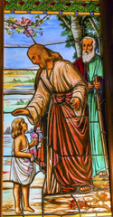 Fototapeta premium Stained Glass Jesus Children Temple of Belen Guanajuato Mexico