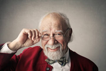 Cheerful elderly man