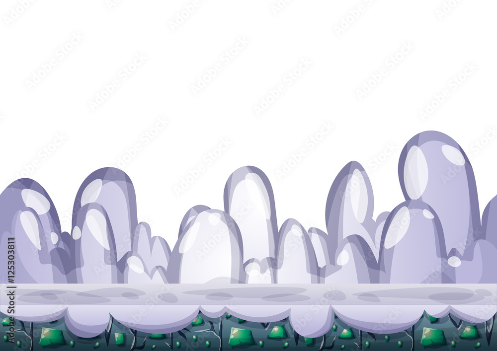 Poster cartoon vector sky background with separated layers for game art and animation game design asset in 