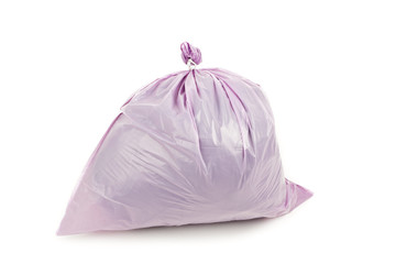 Violet garbage bag