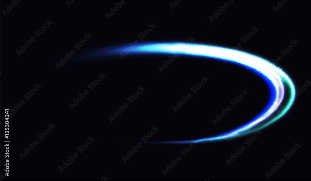 Poster eps10. neon blurry circles at motion . vector swirl trail effect . abstract luminous rings slow shut