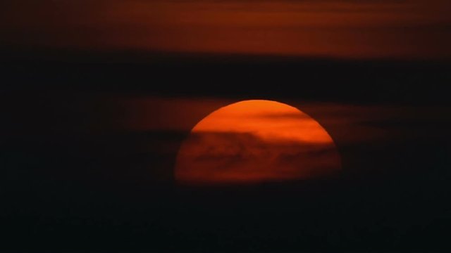 Beautiful Sunset Closeup Time Lapse. Colorful Sun Down Zoom. Full HD 1920 x 1080
