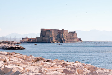 landscape of gulf of Naples with castel dell'Ovo