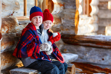 Kids outdoors on winter