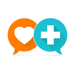 Medical symbol, green cross collage, vector illustration design