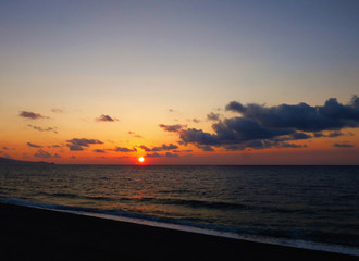 Evening sunset on sea
