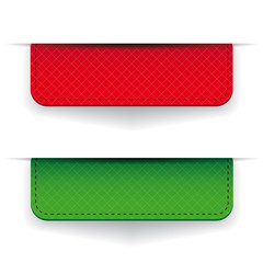 Red and green ribbon set vector