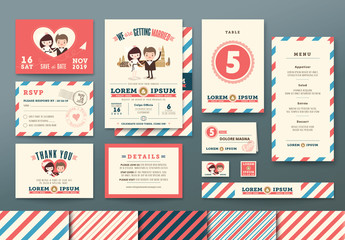 Airmail Wedding Invitation Set - Powered by Adobe