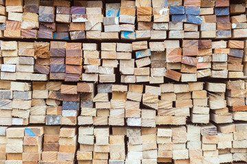 Closeup of stack of wood boards