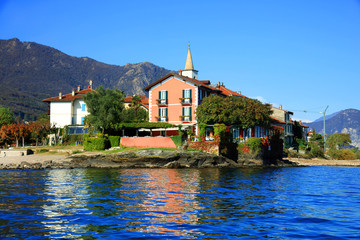 Fototapeta na wymiar Scenic view of Isola dei Pescatori on the Lago Maggiore, Northern Italy, Europe