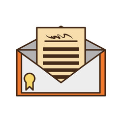 certified mail envelope isolated icon vector illustration design