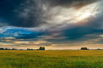 Fototapeta premium Dramatic landscape with heavy clouds
