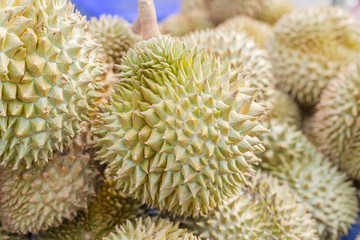 Close up Durian in Thailand market for selling