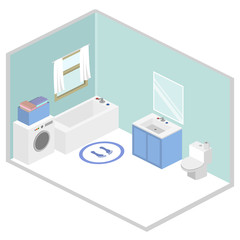 Obraz premium Bathroom vector isometric