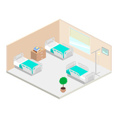 Hospital ward isometric vector
