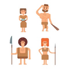 Caveman primitive stone age people