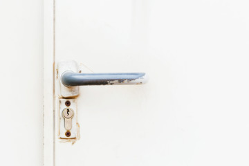 Doorknob at a white door
