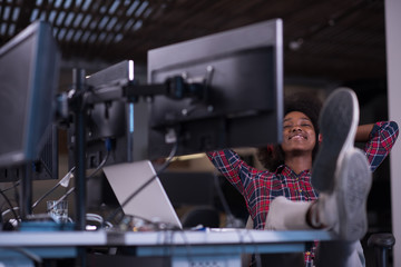 portrait of a young successful African-American woman in modern