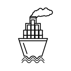 ship boat with barrels oil icon vector illustration design