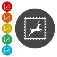 Christmas Vector post stamps on white background 