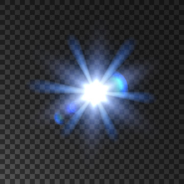 Star light flash glowing beams