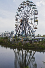 Abandoned Six Flags New Orleans - destroyed by Hurricane Katrina in 2005