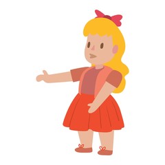 Doll girl toy vector character