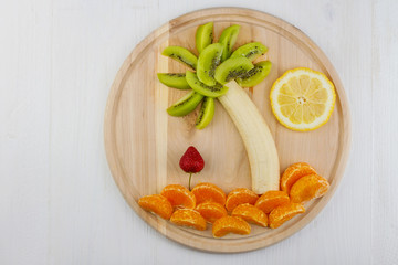 Summer still life of fresh fruit.