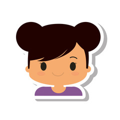 happy girl character avatar vector illustration design