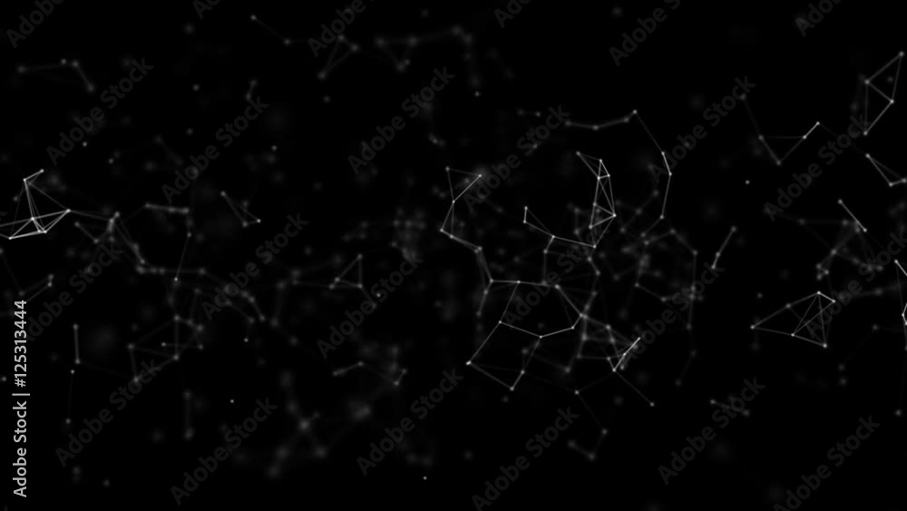 Wall mural plexus rotating slowly on a black background