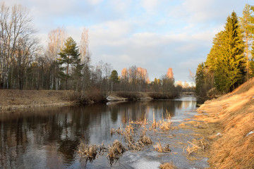 Landscape on the banks of the river Oredezh