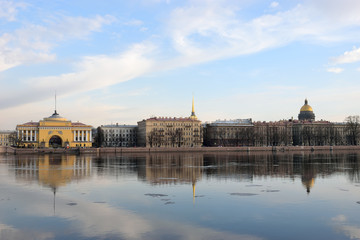 Views of  the Admiralty embankment, St. Isaac's Cathedral