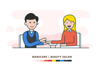 Manicure vector flat illustration EPS10