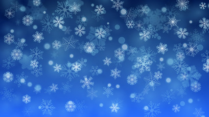 Christmas background of falling snowflakes