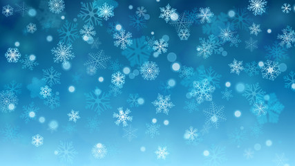 Christmas background of falling snowflakes