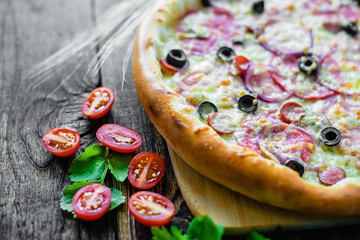 pizza and components
