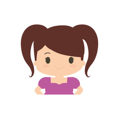 happy girl character avatar vector illustration design