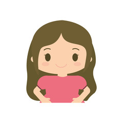 happy girl character avatar vector illustration design
