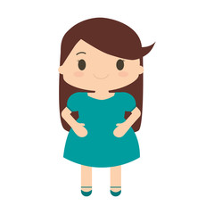 happy girl character avatar vector illustration design