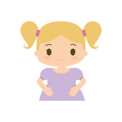 happy girl character avatar vector illustration design