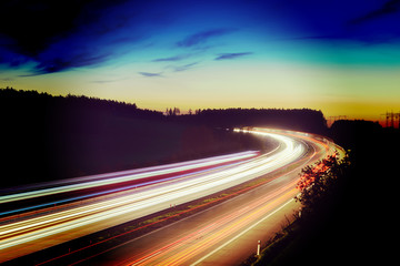 Long-exposure sunset over a highway Instagram wash-out effect